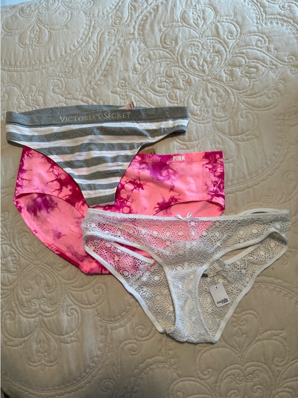 3 New PINK Victoria's Secret - Charlotte Russe Panties